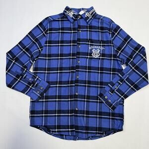 Harry Potter Ravenclaw Flannel Shirt Unisex Small Blue Plaid Cakeworthy Hogwarts